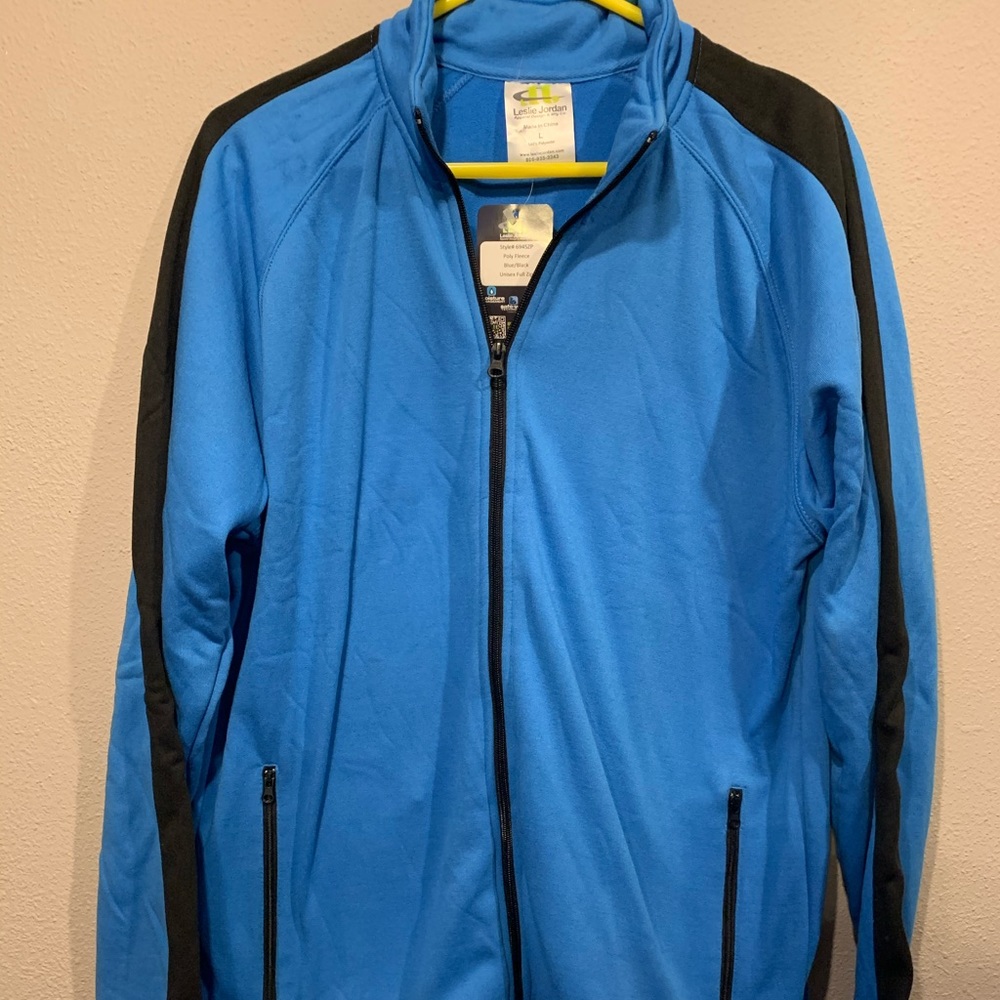 Leslie Jordan blue activewear jacket large